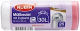 Müllbeutel mit Zugband von Rubin für 0,99 € bei Rossmann im Angebot Müllbeutel mit Zugband von Rubin im aktuellen Rossmann Prospekt