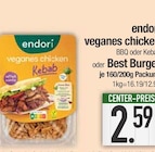 veganes chicken BBQ oder Kebab oder Best Burger von endori im aktuellen EDEKA Prospekt für 2,59 €