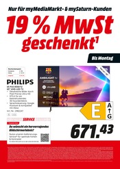4K Fernseher im MediaMarkt Saturn Prospekt in Oberhausen Aktueller MediaMarkt Saturn Prospekt mit 4K Fernseher, "19 % MwSt geschenkt", Seite 14