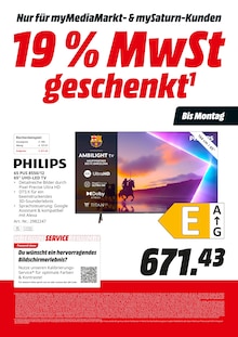 Fernseher im aktuellen MediaMarkt Saturn Prospekt (Heidelberg) Fernseher im MediaMarkt Saturn Prospekt "19 % MwSt geschenkt" mit 22 Seiten (Heidelberg)