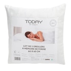 Lot de 2 oreillers à mémoire de forme - TODAY - Carrefour à Angers Lot de 2 oreillers à mémoire de forme - TODAY en promo chez Carrefour Angers à 9,99 €
