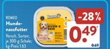 Hundenassfutter Huhn & Reis im ALDI SÜD Prospekt Hundenassfutter Huhn & Reis von Romeo im aktuellen ALDI SÜD Prospekt für 0,49 €