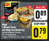 5 Minuten Terrine oder Magic Asia Noodle Cup Angebote von Maggi bei E center Coburg für 0,79 €