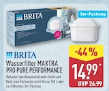 Wasserfilter MAXTRA PRO PURE PERFORMANCE von BRITA für 14,99 € bei ALDI Nord im Angebot Wasserfilter MAXTRA PRO PURE PERFORMANCE von BRITA im aktuellen ALDI Nord Prospekt