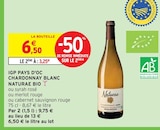 IGP Pays d'Oc Chardonnay Blanc Bio - Naturae en promo chez Intermarché Château-d'Olonne à 3,25 €