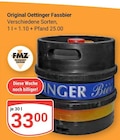 Fassbier im Angebot bei GLOBUS in Neunkirchen Fassbier Angebote von Oettinger bei GLOBUS Neunkirchen für 33,00 €