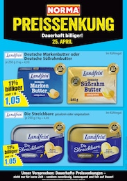 Butter im Norma Prospekt Butter im Norma Prospekt "Mehr fürs Geld" auf Seite 23