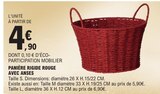 Panière rigide rouge avec anses en promo chez E.Leclerc Montpellier à 4,90 €