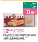 Demi baguettes précuites - Carrefour Classic en promo à 1,34 € chez Supermarchés Match Demi baguettes précuites - Carrefour Classic dans le catalogue Supermarchés Match
