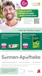 mea - meine apotheke Prospekt für Leonberg mit 4 Seiten mea - meine apotheke Prospekt für Leonberg: "Unsere August-Angebote", 4 Seiten, 01.08.2026 - 31.08.2026