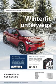 Aktueller Volkswagen Prospekt "Auf ins Wintervergnügen" Seite 1 von 1 Seite für Pressig