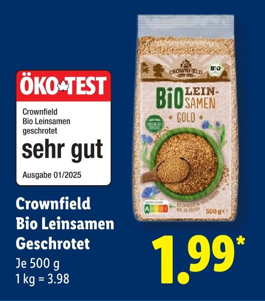 Bio Leinsamen Geschrotet