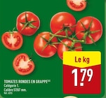 Tomates rondes en grappe en promo chez Aldi Levallois-Perret à 1,79 €
