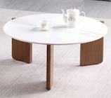 Table basse nanda manguier et marbre ø91.5cm en promo chez Maxi Bazar Strasbourg à 249,99 €