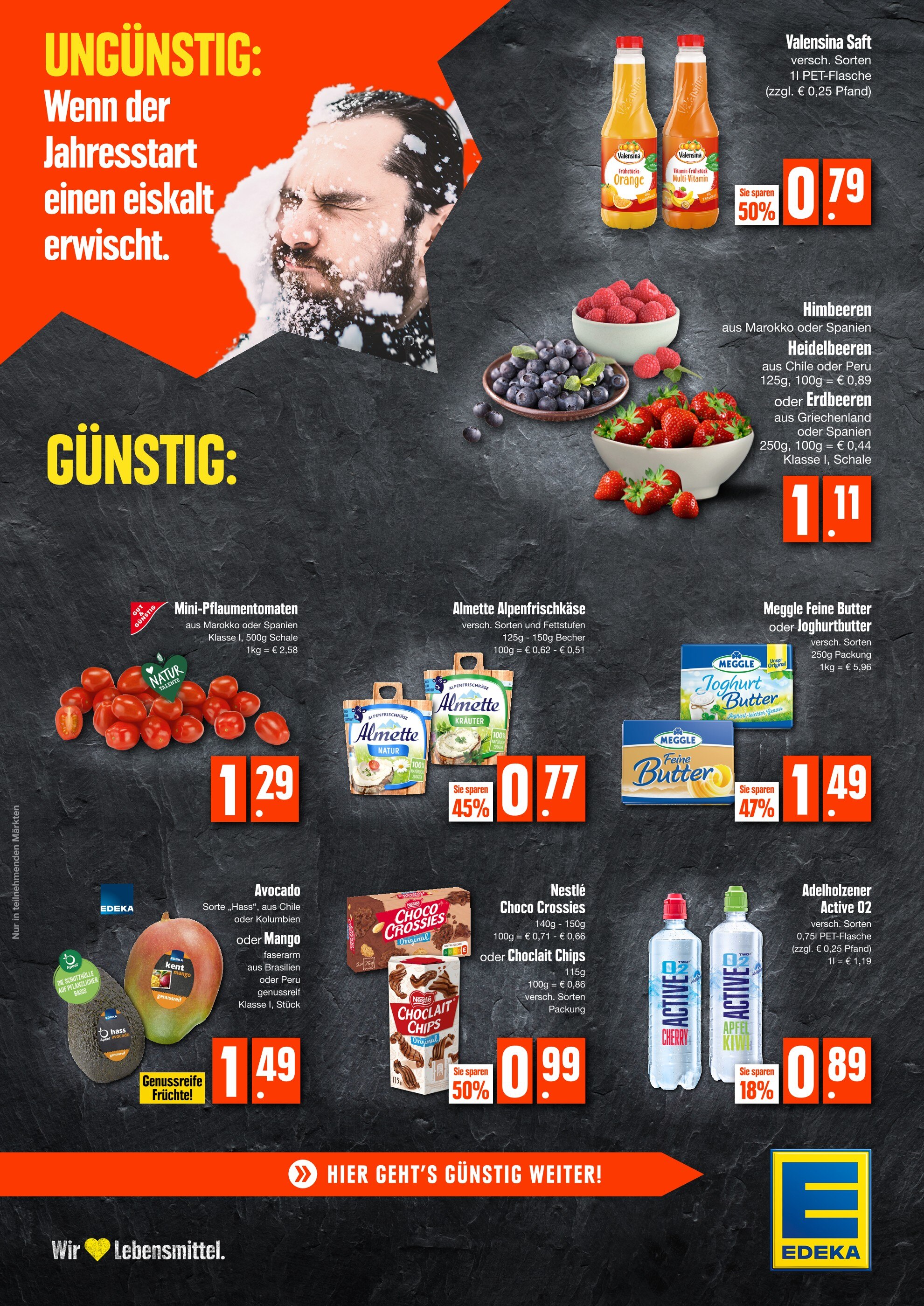 EDEKA Prospekt für Parsdorf mit 1 Seite EDEKA Prospekt für Parsdorf: "Top Angebote", 1 Seite, 17.01.2022 - 22.01.2022