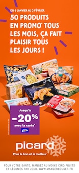 Prospectus Picard de la semaine "50 PRODUITS EN PROMO* TOUS LES MOIS, ÇA FAIT PLAISIR TOUS LES JOURS !" avec 1 pages, valide du 06/01/2025 au 02/02/2025 pour Issy-les-Moulineaux et alentours