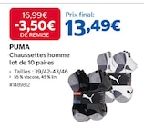 Chaussettes homme lot de 10 paires - PUMA - Costco à Créteil Chaussettes homme lot de 10 paires - PUMA en promo chez Costco Créteil à 13,49 €
