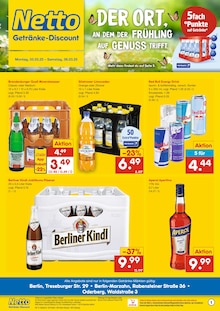 Bier im Netto Marken-Discount Prospekt "DER ORT, AN DEM DU IMMER AUSGEZEICHNETE PREISE FINDEST." mit 6 Seiten (Berlin)