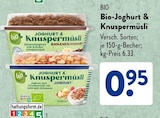 Joghurt & Knuspermüsli Bananenjoghurt und Schoko-Knuspermüsli von Bio im aktuellen ALDI SÜD Prospekt für 0,95 €