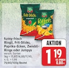 Ringli, Frit-Sticks, Paprika-Ecken, Zwiebli Ringe oder Jumpys von funny-frisch für 1,19 € bei EDEKA im Angebot Ringli, Frit-Sticks, Paprika-Ecken, Zwiebli Ringe oder Jumpys von funny-frisch im aktuellen EDEKA Prospekt