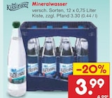 Mineralwasser im Angebot bei Netto Marken-Discount in Erlangen Mineralwasser Angebote von Bad Kissinger bei Netto Marken-Discount Erlangen für 3,99 €