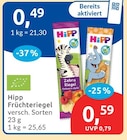 Früchteriegel von Hipp für 0,49 € bei budni im Angebot Früchteriegel von Hipp im aktuellen budni Prospekt