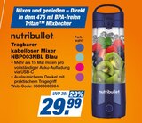 Tragbarer kabelloser Mixer NBP003NBL Blau Angebote von nutribullet bei expert Böblingen für 29,99 €