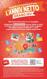 Prospectus Netto à Saint-Savournin, "SEMAINE 2 L'ANNIV NETTO", 16 pages de promos valables du 09/04/2024 au 15/04/2024