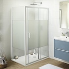 Porte de douche coulissante 2 volets "Onega" l. 120 cm en verre aspect dépoli - Cooke and Lewis en promo chez Brico Dépôt Strasbourg à 170,00 €