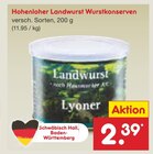 Hohenloher Landwurst Wurstkonserven bei Netto Marken-Discount im Gernsbach Prospekt für 2,39 €