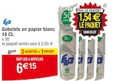 Gobelets en papier blanc 18 CL dans le catalogue Cora