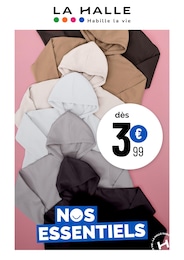 Prospectus La Halle à Pujols, "NOS ESSENTIELS", 1 page, 18/03/2026 - 22/03/2026