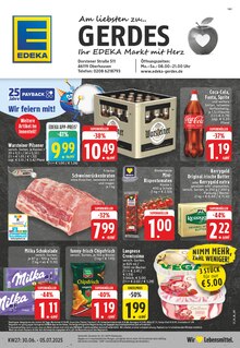 EDEKA Prospekt der Woche "Aktuelle Angebote" Seite 1, 30.06.2025 bis 05.07.2025 für Oberhausen Aktueller EDEKA Prospekt "Aktuelle Angebote" Seite 1 von 24 Seiten für Oberhausen