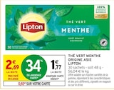 Thé Vert Menthe Origine Asie - LIPTON en promo chez Intermarché Hyper Thé Vert Menthe Origine Asie - LIPTON dans le catalogue Intermarché Hyper