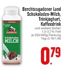 Schokoladen-Milch, Trinkjoghurt, Kaffeedrink Angebote von Berchtesgadener Land bei EDEKA Ravensburg für 0,79 €