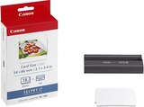 Fotopapier im MediaMarkt Saturn Prospekt KC18IF Fotostickerpapier / selbstklebendes Fotopapier - 18 Blatt im Format 54 × 86 mm, 1 passende Farbtinten-Kassette (Ink & Paper Set) von CANON im aktuellen MediaMarkt Saturn Prospekt für 20,99 €