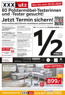 Wohnzimmertisch im XXXLutz Möbelhäuser Prospekt "80 Polstermöbel-Testerinnen und -Tester gesucht!" mit 18 Seiten (Duisburg)