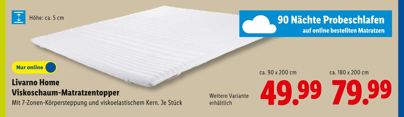 Viskoschaum-Matratzentopper