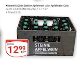 Steinie Apfelwein im Angebot bei GLOBUS in Herborn Steinie Apfelwein Angebote von Kelterei Müller bei GLOBUS Herborn für 12,99 €