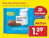 Bunte Vielfalt Angebote von Ritter Sport bei Netto Marken-Discount Dortmund für 1,29 €