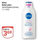 Body Lotion Angebote von Nivea bei GLOBUS Bruchsal für 3,69 €