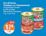 Tomatensosse im V-Markt Prospekt Tomaten von Oro di Parma im aktuellen V-Markt Prospekt für 1,29 €