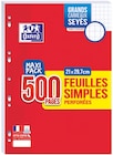 Promo 500 feuilles simples A4 perforées à 2,65 € dans le catalogue Intermarché à Chastanier
