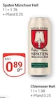 Münchner Hell im Angebot bei GLOBUS in Bruchsal Münchner Hell Angebote von Spaten bei GLOBUS Bruchsal für 0,89 €