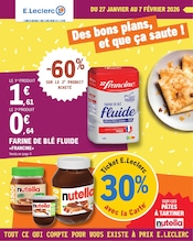 Catalogue Supermarchés E.Leclerc en cours à Bergerac et alentours, "Des bons plans, et que ça saute !", 36 pages, 27/01/2026 - 07/02/2026