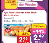 Fischstäbchen oder Backfischstäbchen Angebote von Iglo bei Netto Marken-Discount Flensburg für 2,49 €