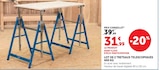 Lot de 2 tréteaux télescopiques 400 kg en promo chez Hyper U Roubaix à 31,99 €