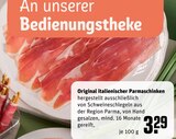 Aktuelles Original italienischer Parmaschinken Angebot bei REWE in Mülheim (Ruhr) ab 3,29 €