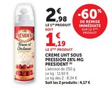 Hyper U Vitry-en-Artois - Promo Crème UHT sous pression 28% MG Promo Crème UHT sous pression 28% MG à 1,19 € dans le catalogue Hyper U à Vitry-en-Artois