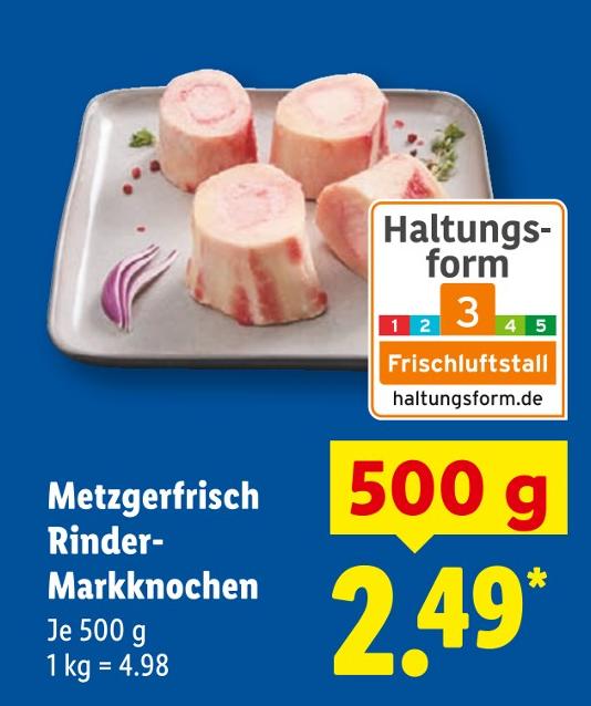 Metzgerfrisch Rinder-Markknochen
